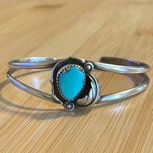 Turquoise ‘n Leaf Bracelet Cuff